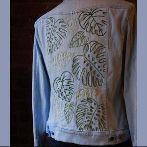 HAND-EMBROIDERED denim jacket